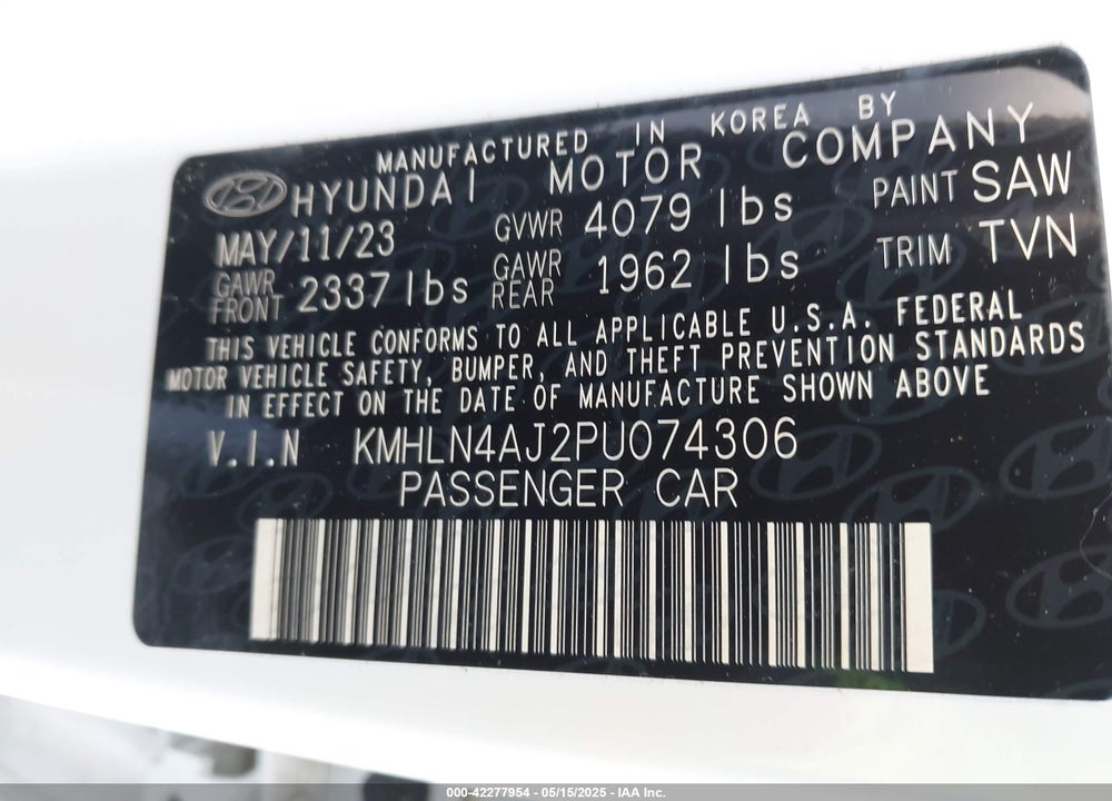 2023 HYUNDAI ELANTRA HYBRID VIN: KMHLN4AJ2PU074306