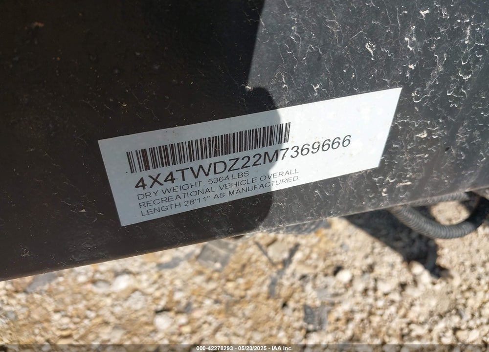 2021 FORE WILDWOOD VIN: 4X4TWDZ22M7369666