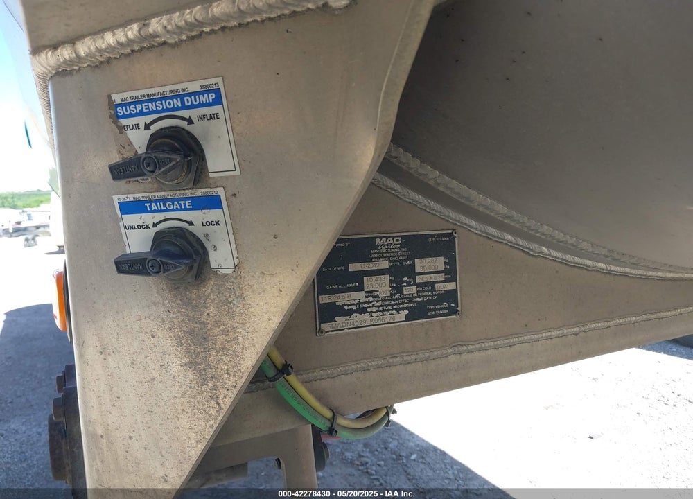 2020 MAC TRAILER MFG DUMP TRAILER VIN: 5MADN4029LK056175