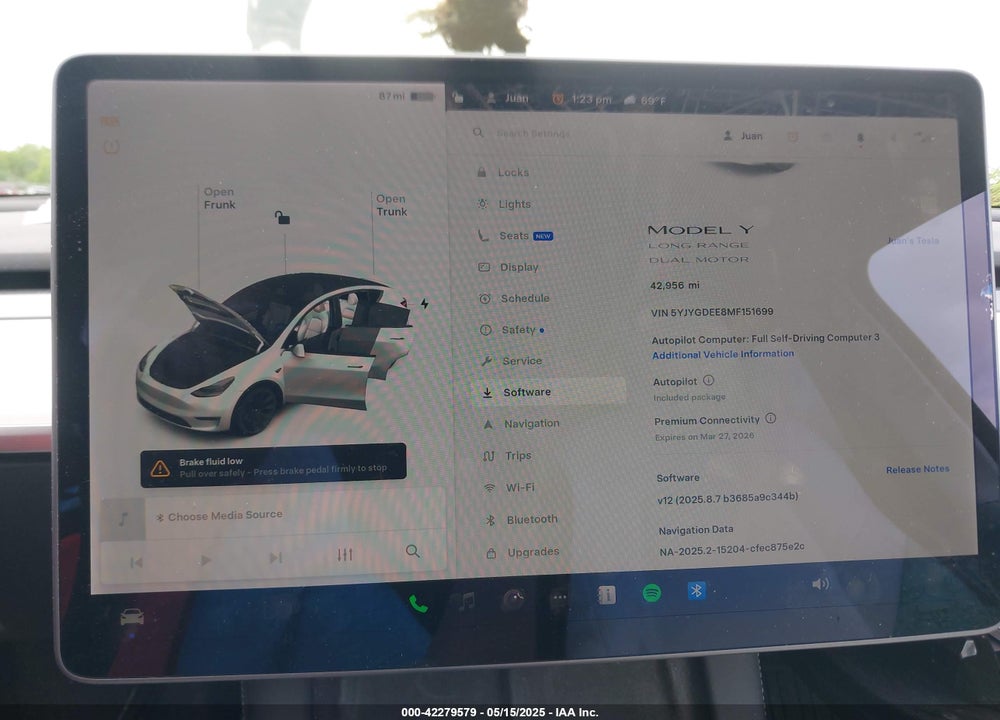2021 TESLA MODEL Y LONG RANGE DUAL MOTOR ALL-WHEEL DRIVE VIN: 5YJYGDEE8MF151699