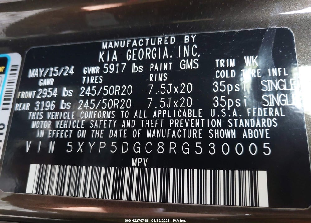 2024 KIA TELLURIDE SX X-LINE VIN: 5XYP5DGC8RG530005