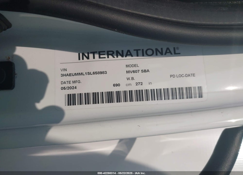 2025 INTERNATIONAL MV VIN: 3HAEUMML1SL658983