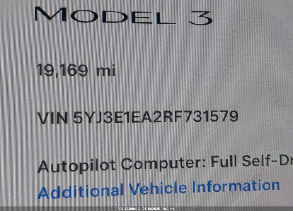 2024 TESLA MODEL 3 VIN: 5YJ3E1EA2RF731579