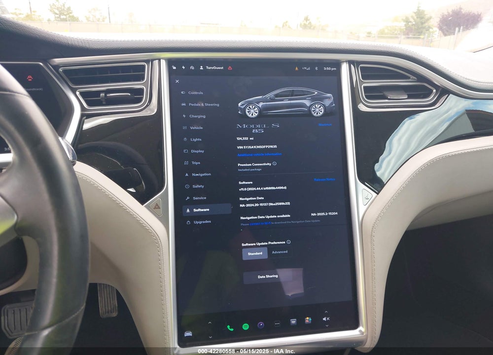 2013 TESLA MODEL S VIN: 5YJSA1CN5DFP21635