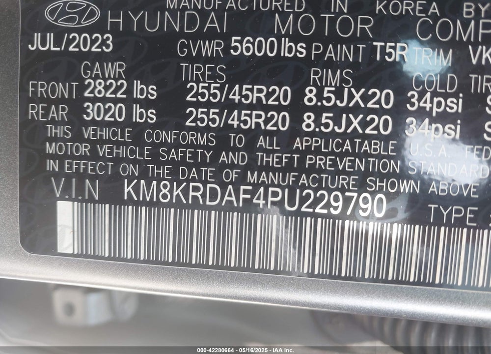 2023 HYUNDAI IONIQ 5 LIMITED VIN: KM8KRDAF4PU229790