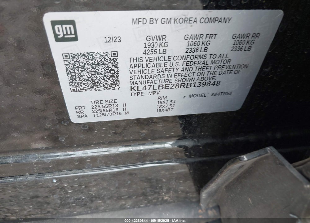 2024 BUICK ENVISTA SPORT TOURING FWD VIN: KL47LBE28RB139848