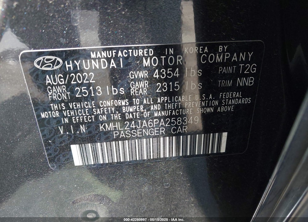 2023 HYUNDAI SONATA VIN: KMHL24JA6PA258349
