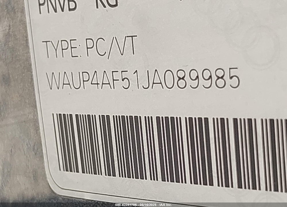 2018 AUDI S5 3.0T PREMIUM PLUS VIN: WAUP4AF51JA089985