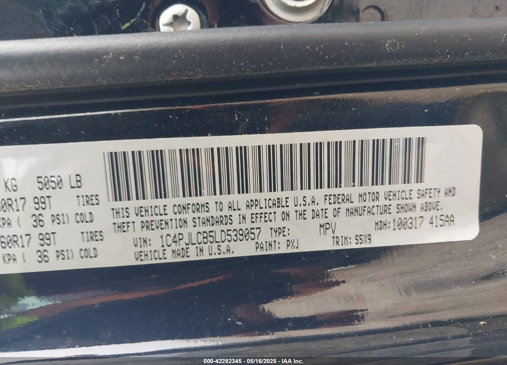 2020 JEEP CHEROKEE LATITUDE FWD VIN: 1C4PJLCB5LD539057
