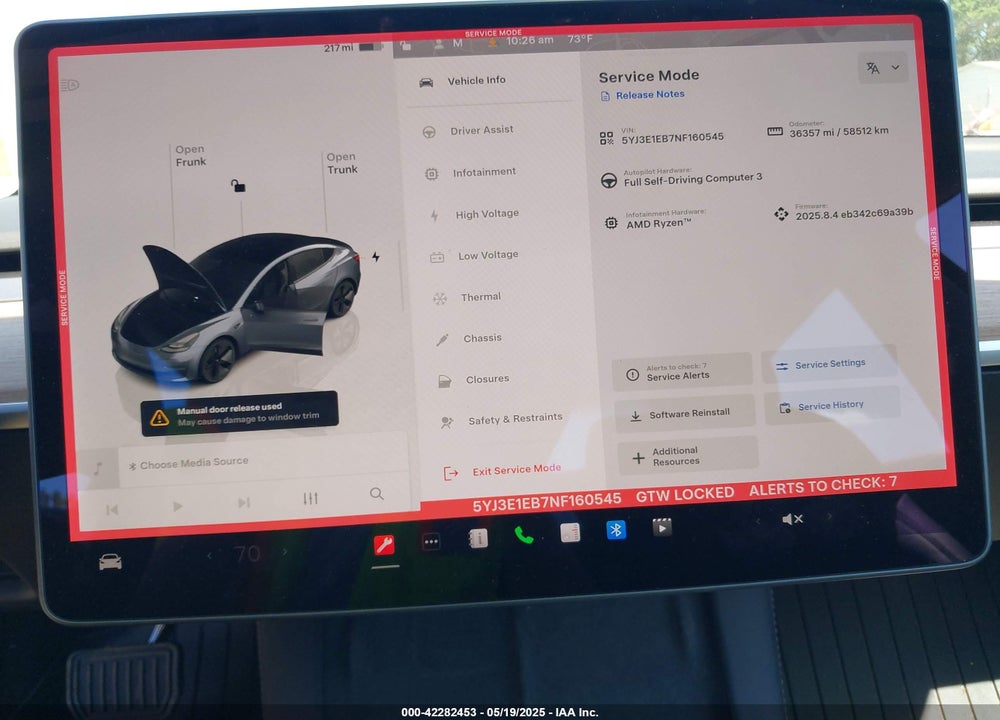 2022 TESLA MODEL 3 LONG RANGE DUAL MOTOR ALL-WHEEL DRIVE VIN: 5YJ3E1EB7NF160545