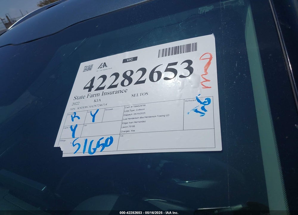 2022 KIA SELTOS EX VIN: KNDERCAA2N7246714