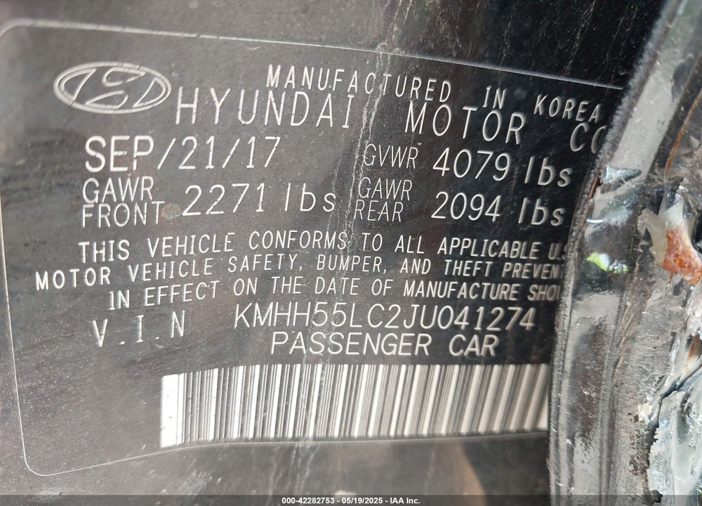 2018 HYUNDAI ELANTRA GT VIN: KMHH55LC2JU041274