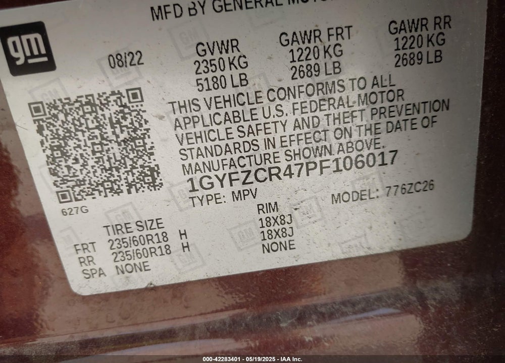 2023 CADILLAC XT4 VIN: 1GYFZCR47PF106017