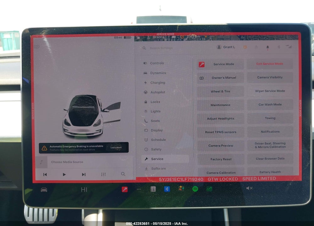 2020 TESLA MODEL 3 PERFORMANCE DUAL MOTOR ALL-WHEEL DRIVE VIN: 5YJ3E1EC1LF719240
