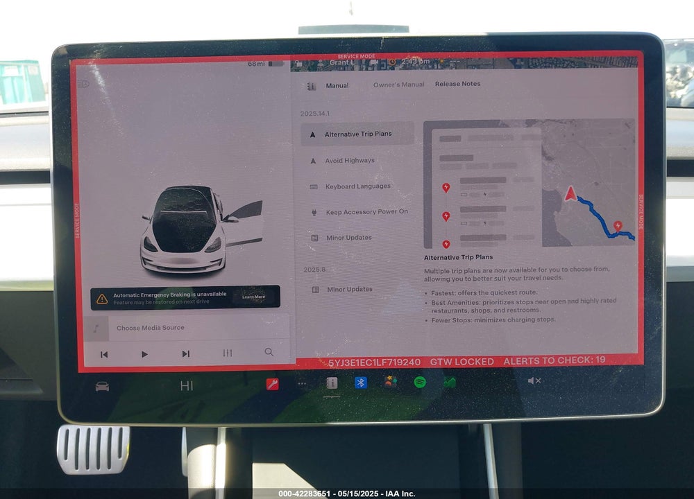 2020 TESLA MODEL 3 PERFORMANCE DUAL MOTOR ALL-WHEEL DRIVE VIN: 5YJ3E1EC1LF719240