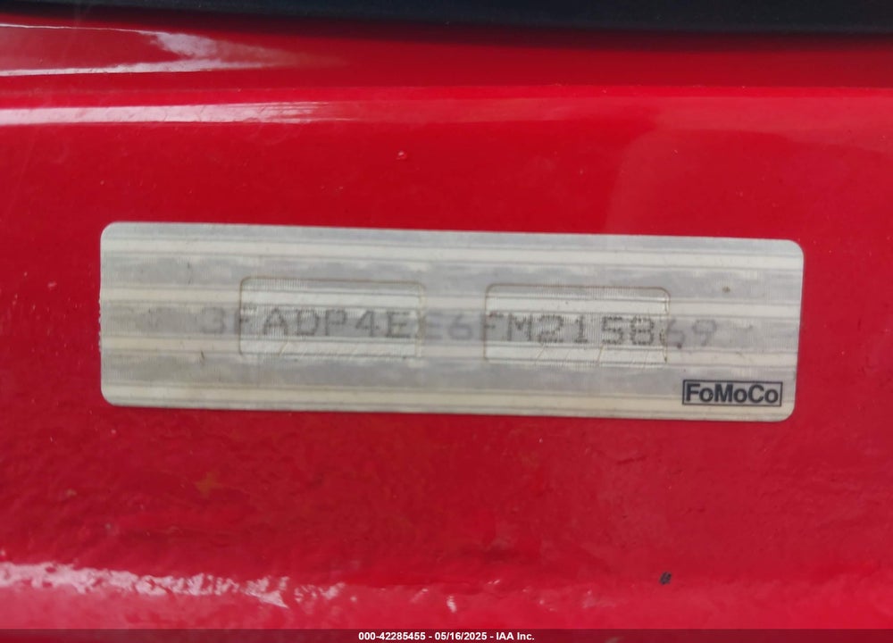 2015 FORD FIESTA SE VIN: 3FADP4EE6FM215869