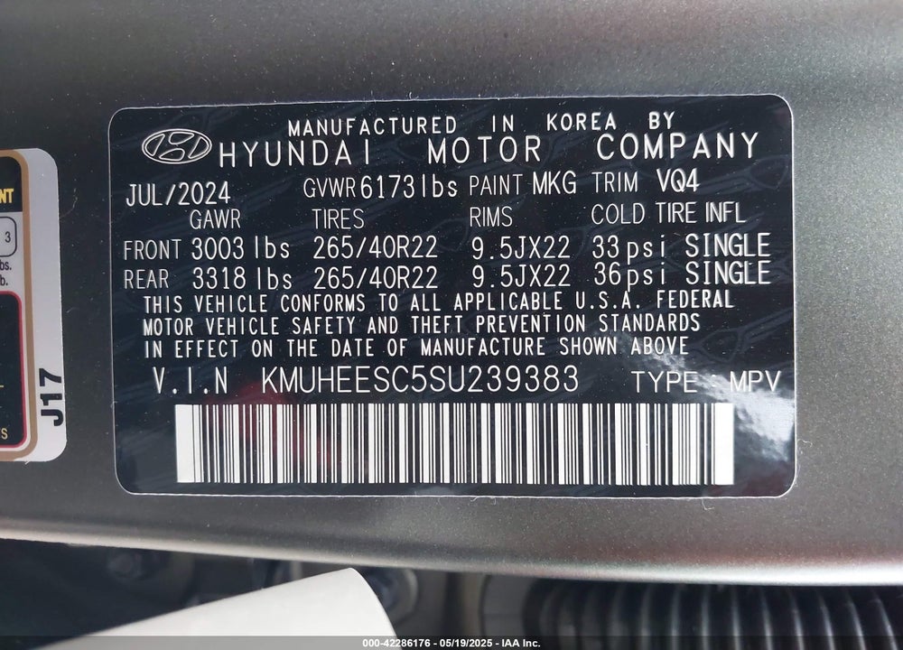 2025 GENESIS GV80 3.5T PRESTIGE AWD VIN: KMUHEESC5SU239383