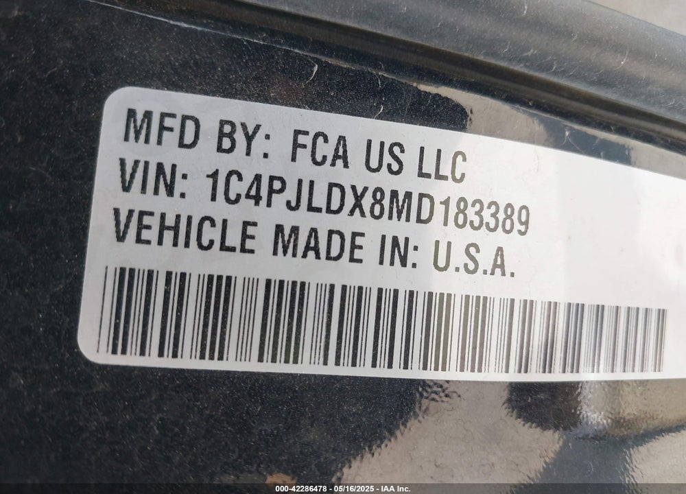 2021 JEEP CHEROKEE VIN: 1C4PJLDX8MD183389