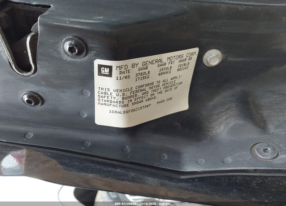 2006 SATURN ION 3 VIN: 1G8AL55F26Z157307