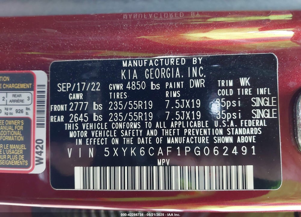 2023 KIA SPORTAGE X LINE VIN: 5XYK6CAF1PG062491
