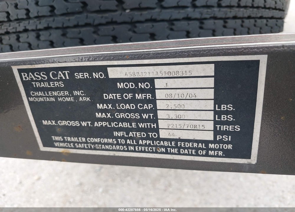 2005 BASS CAT OTHER VIN: BASZ2378H405