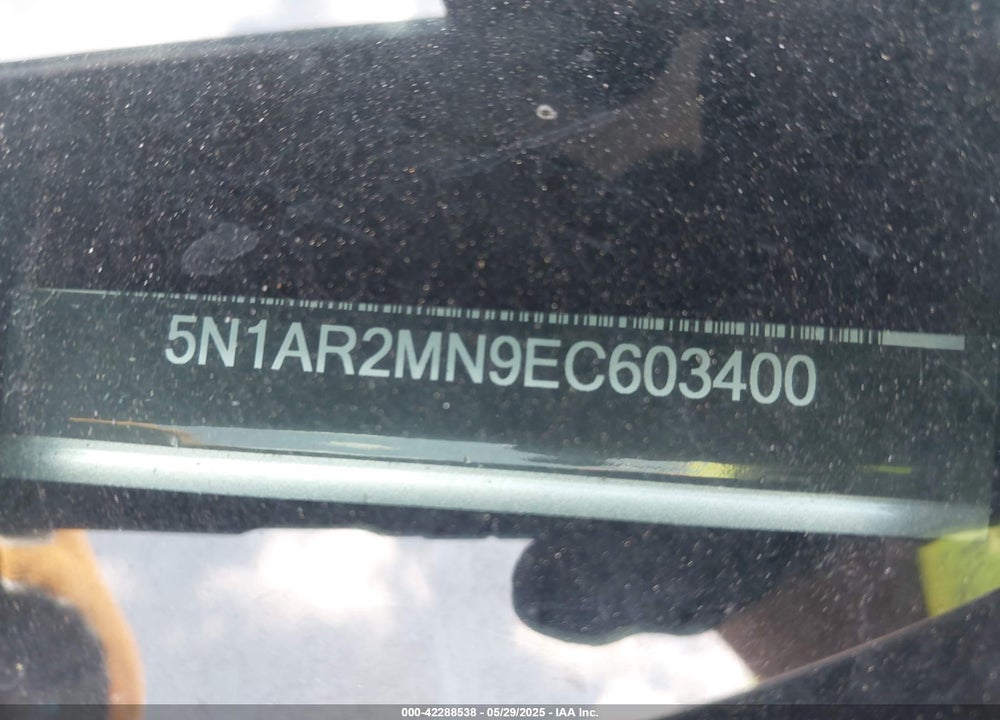 2014 NISSAN PATHFINDER VIN: 5N1AR2MN9EC603400