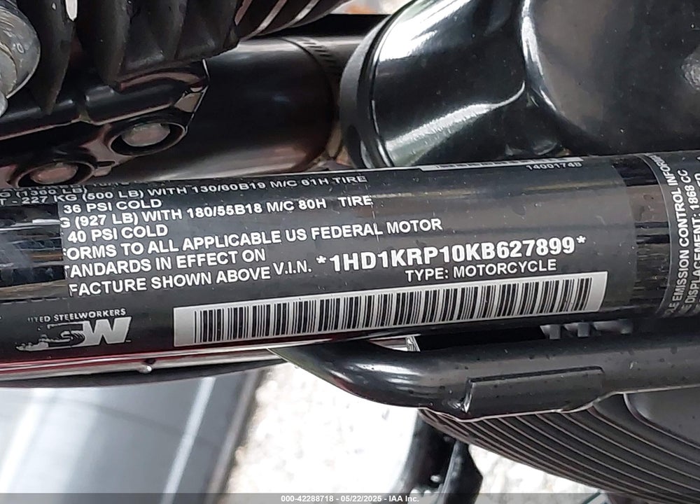 2019 HARLEY-DAVIDSON FLHXS VIN: 1HD1KRP10KB627899