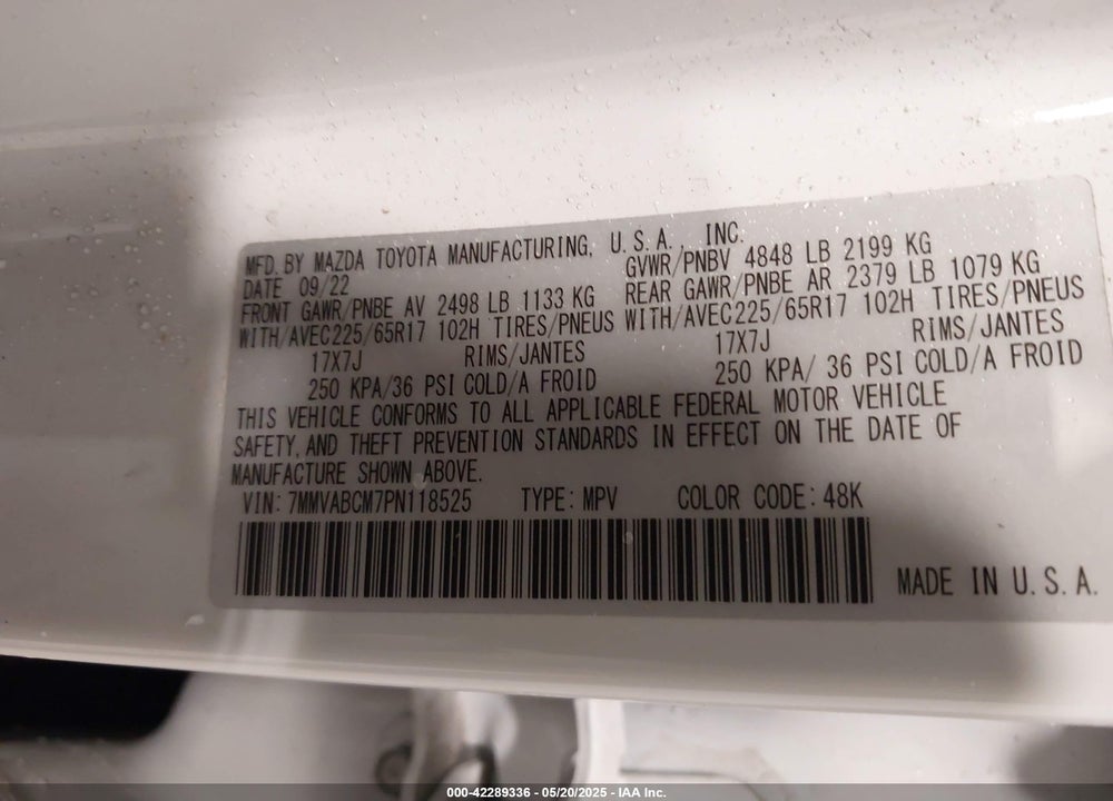 2023 MAZDA CX-50 VIN: 7MMVABCM7PN118525