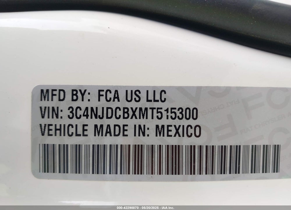 2021 JEEP COMPASS VIN: 3C4NJDCBXMT515300