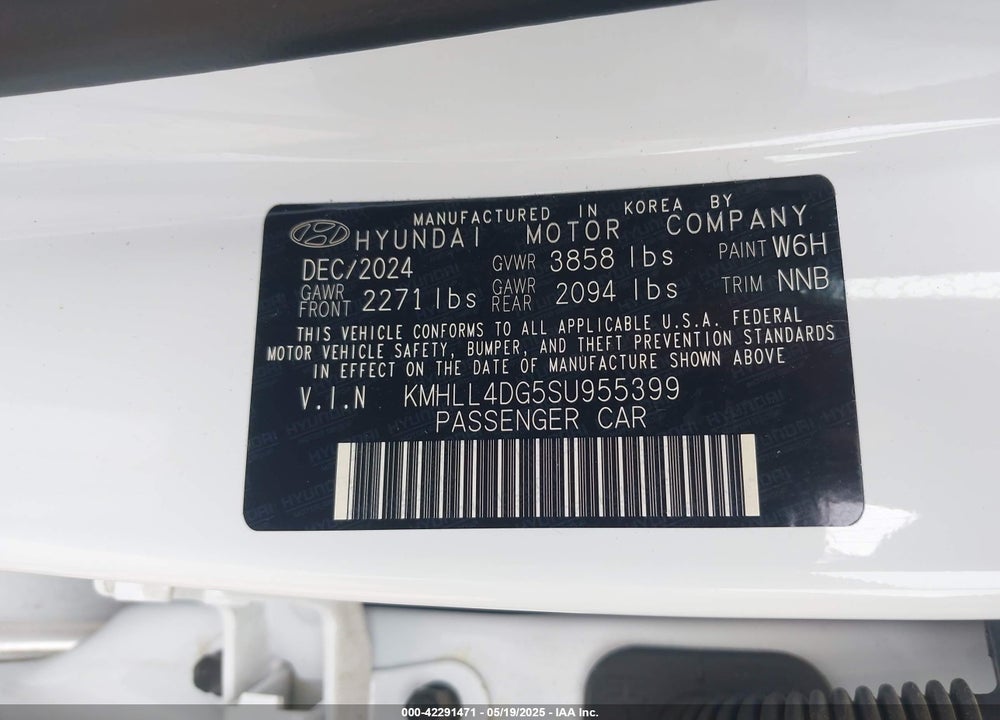 2025 HYUNDAI ELANTRA VIN: KMHLL4DG5SU955399