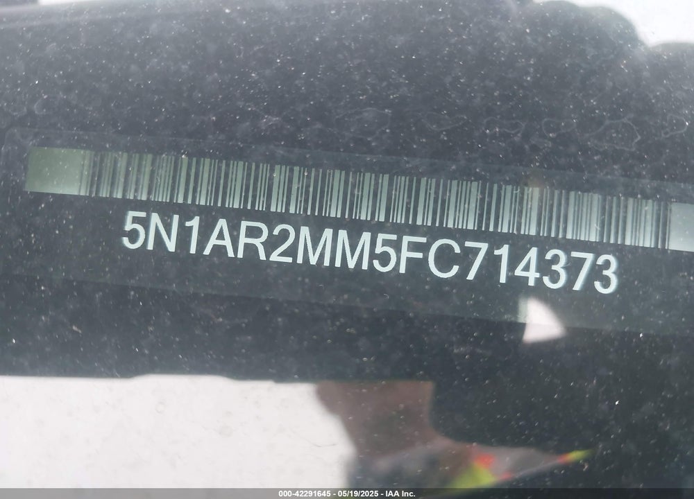 2015 NISSAN PATHFINDER VIN: 5N1AR2MM5FC714373