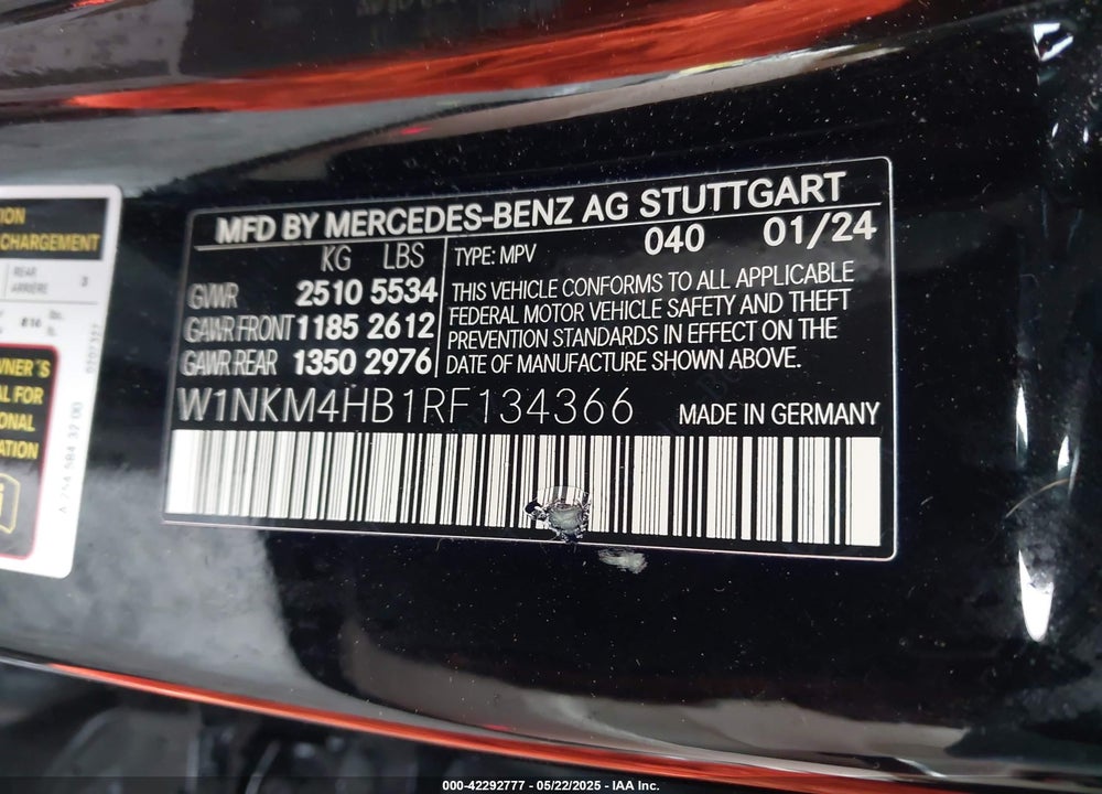 2024 MERCEDES-BENZ GLC CLASS VIN: W1NKM4HB1RF134366