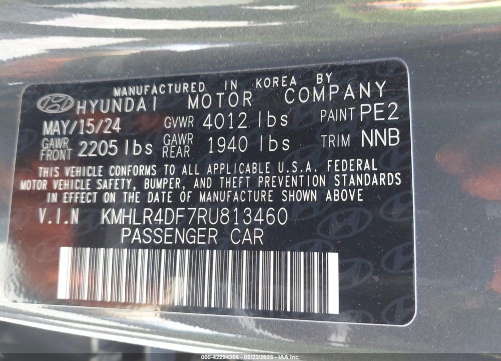 2024 HYUNDAI ELANTRA VIN: KMHLR4DF7RU813460
