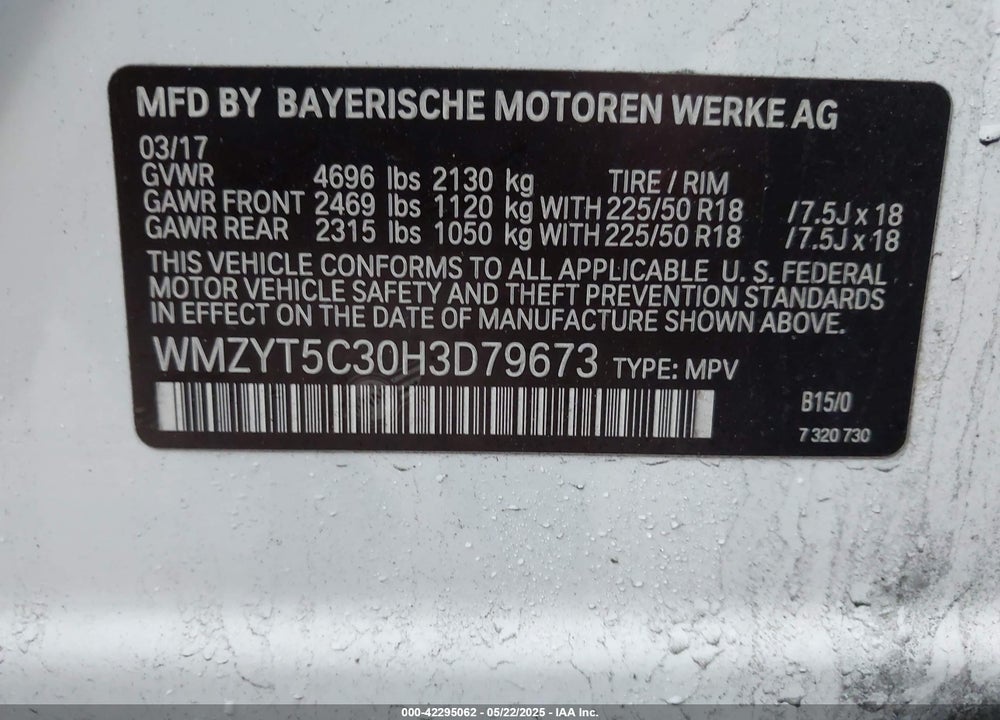 2017 MINI COUNTRYMAN COOPER S VIN: WMZYT5C30H3D79673