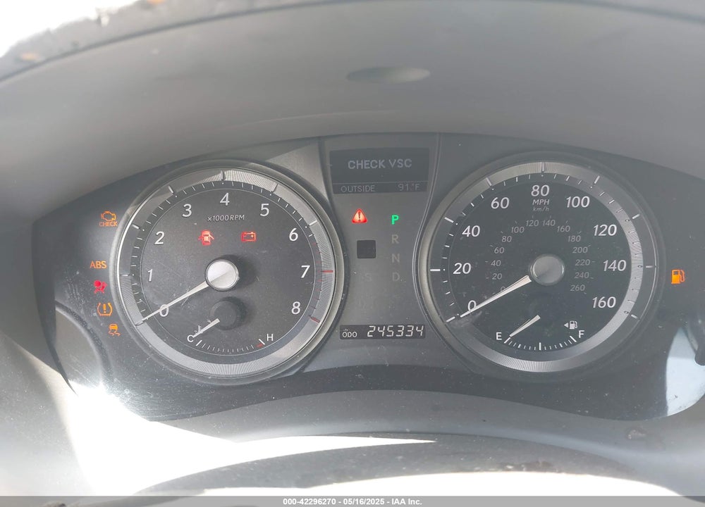 2008 LEXUS ES350 VIN: JTHBJ46G582168698