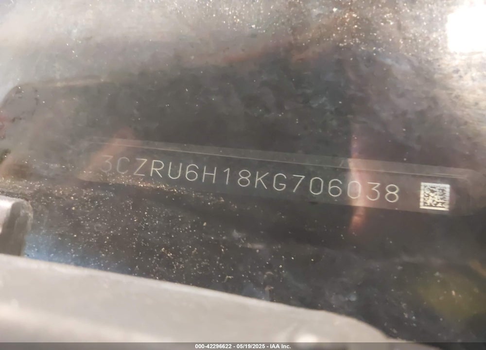 2019 HONDA HR-V VIN: 3CZRU6H18KG706038