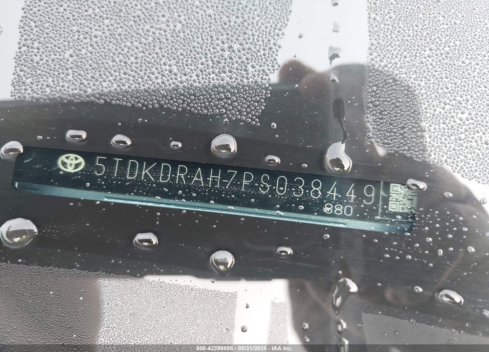2023 TOYOTA HIGHLANDER VIN: 5TDKDRAH7PS038449