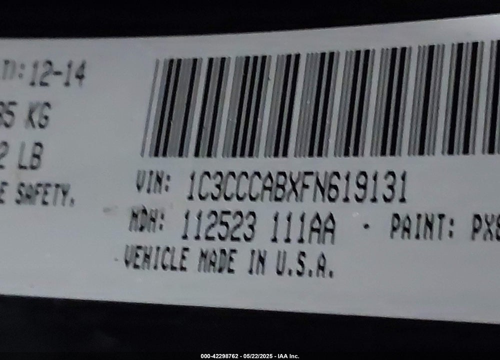 2015 CHRYSLER 200 VIN: 1C3CCCABXFN619131