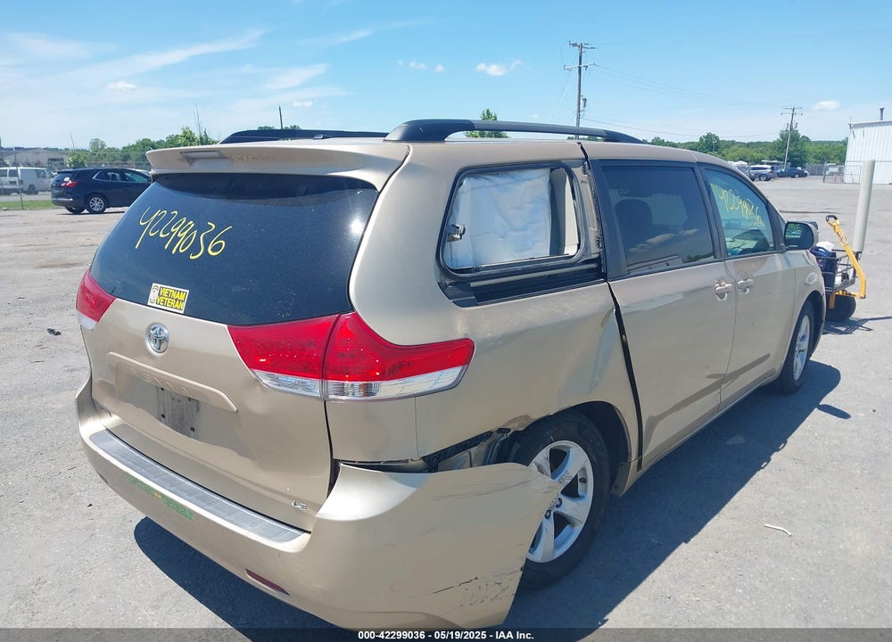 2011 TOYOTA SIENNA LE V6 VIN: 5TDKK3DC8BS021610