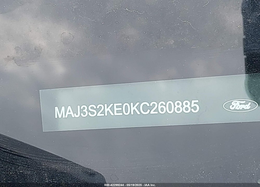 2019 FORD ECOSPORT VIN: MAJ3S2KE0KC260885