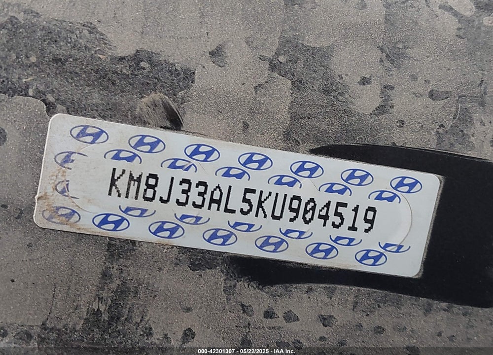 2019 HYUNDAI TUCSON VIN: KM8J33AL5KU904519