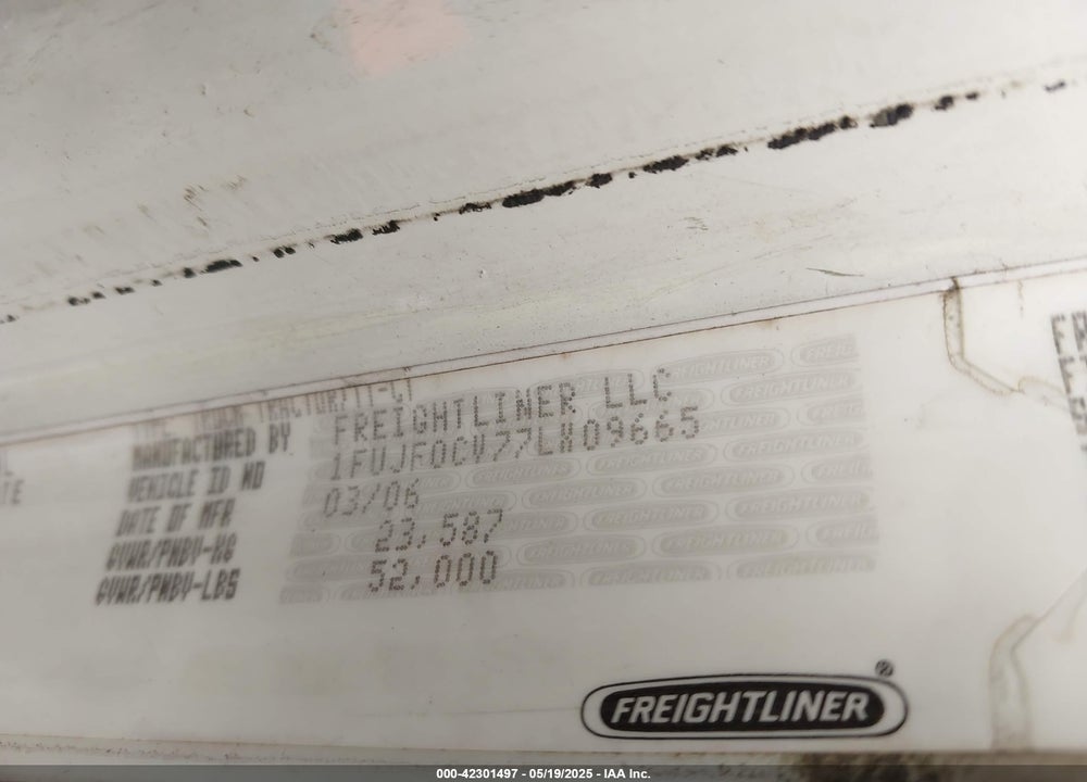 2007 FREIGHTLINER COLUMBIA 112 VIN: 1FUJF0CV77LX09665