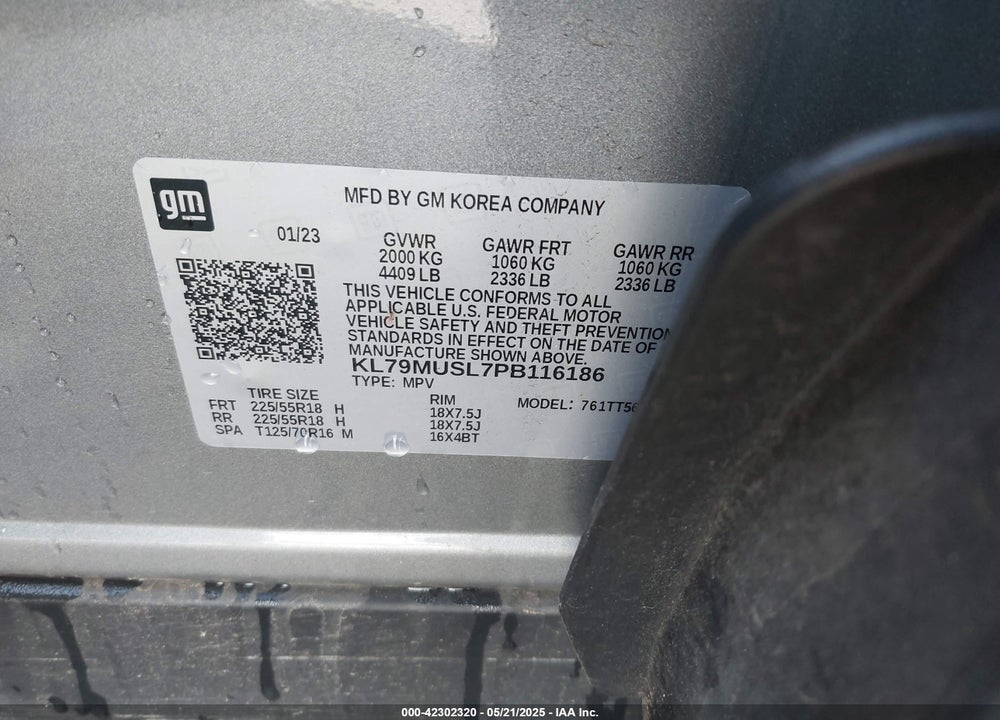 2023 CHEVROLET TRAILBLAZER AWD RS VIN: KL79MUSL7PB116186