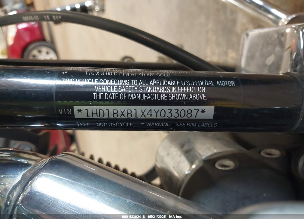 2004 HARLEY-DAVIDSON FLSTFI VIN: 1HD1BXB1X4Y033087