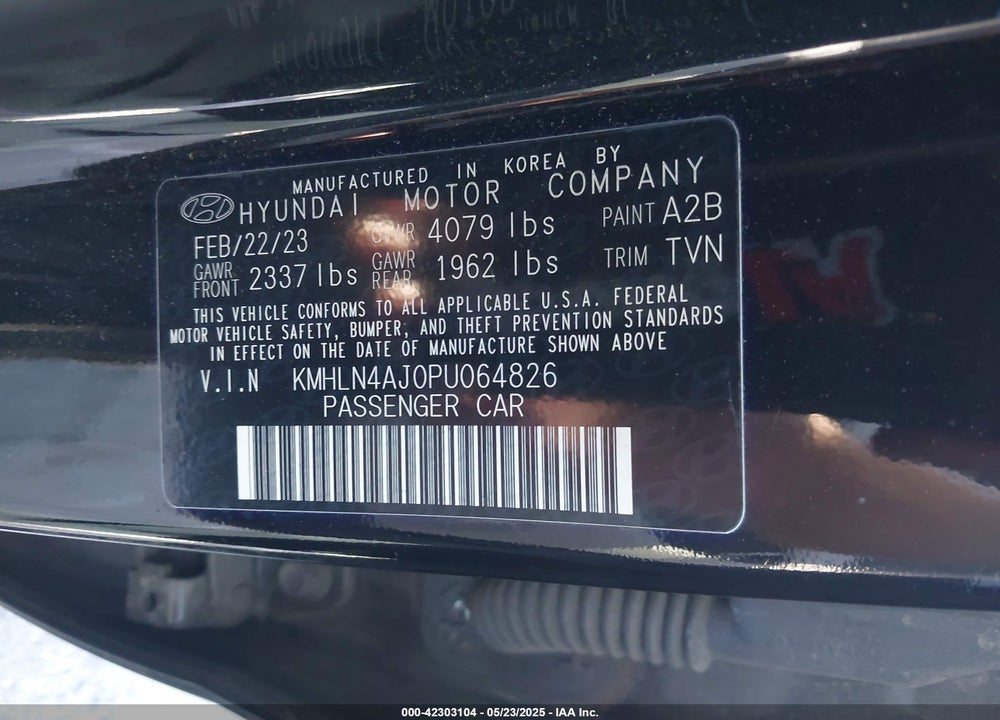 2023 HYUNDAI ELANTRA VIN: KMHLN4AJ0PU064826