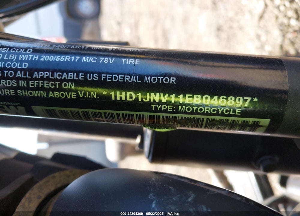 2014 HARLEY-DAVIDSON FLSTFB FATBOY LO VIN: 1HD1JNV11EB046897