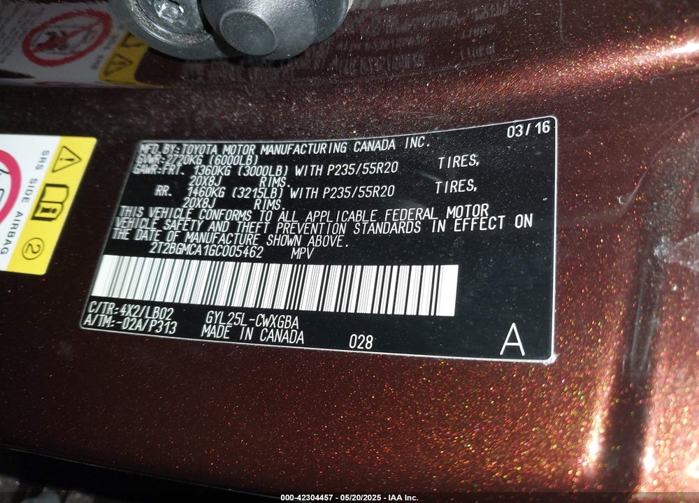 2016 LEXUS RX 450H VIN: 2T2BGMCA1GC005462