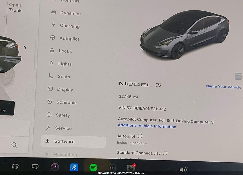 2022 TESLA MODEL 3 REAR-WHEEL DRIVE VIN: 5YJ3E1EA9NF212412