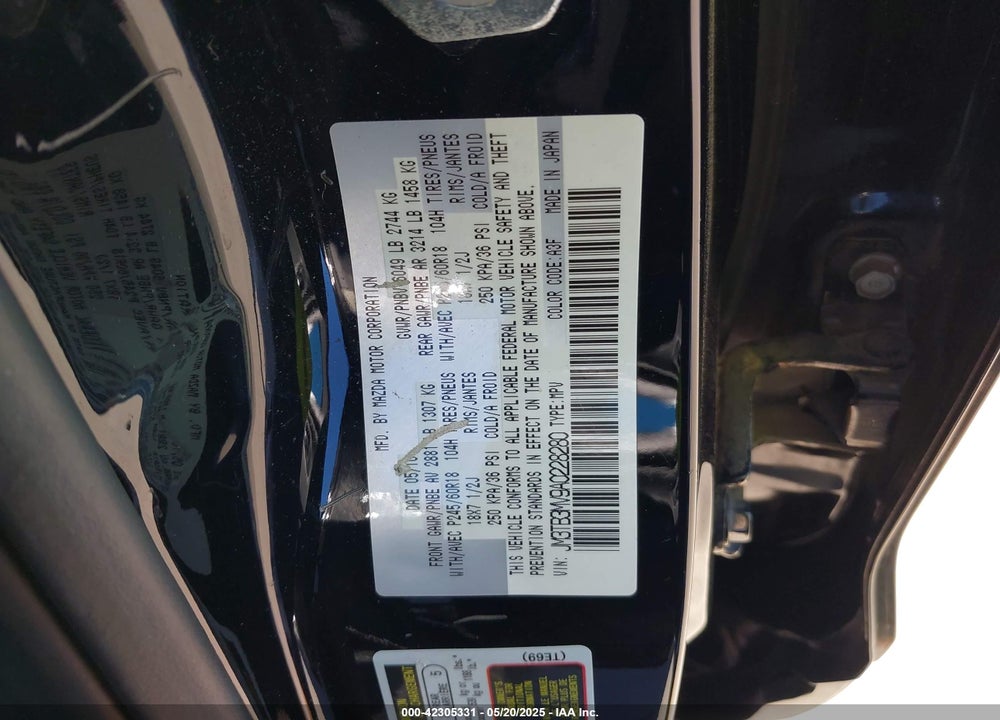 2010 MAZDA CX-9 VIN: JM3TB3MV9A0228280