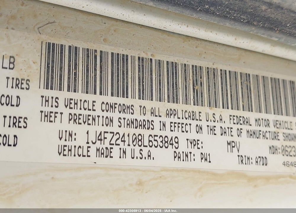 2008 JEEP WRANGLER / VIN: 1J4FZ24108L653849